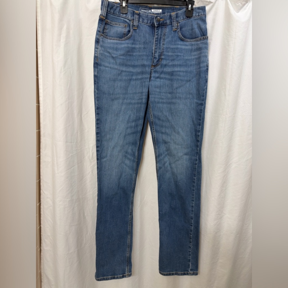 Carhartt Men's Straight‎ Fit Blue Denim Work Outdoor Jeans Size 32x36 EUC